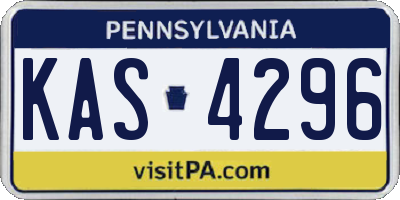 PA license plate KAS4296