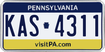 PA license plate KAS4311