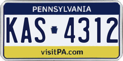 PA license plate KAS4312