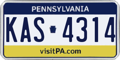 PA license plate KAS4314