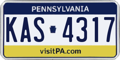 PA license plate KAS4317