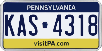 PA license plate KAS4318
