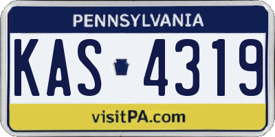 PA license plate KAS4319