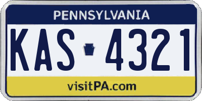 PA license plate KAS4321