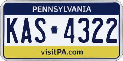 PA license plate KAS4322