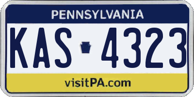 PA license plate KAS4323