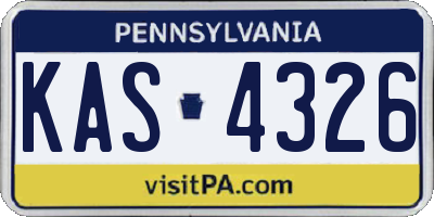 PA license plate KAS4326