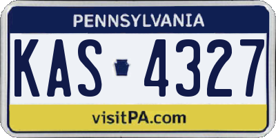 PA license plate KAS4327