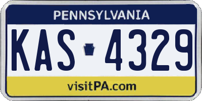 PA license plate KAS4329