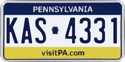PA license plate KAS4331