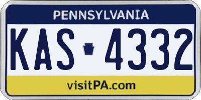 PA license plate KAS4332