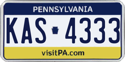 PA license plate KAS4333