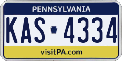 PA license plate KAS4334