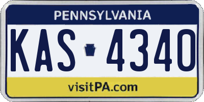 PA license plate KAS4340