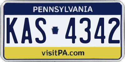 PA license plate KAS4342