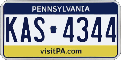 PA license plate KAS4344