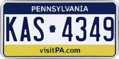 PA license plate KAS4349