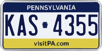 PA license plate KAS4355