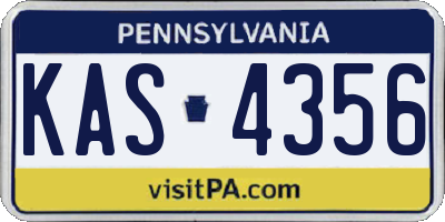 PA license plate KAS4356