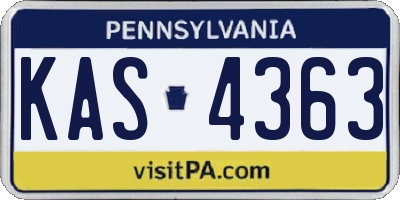 PA license plate KAS4363