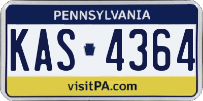 PA license plate KAS4364