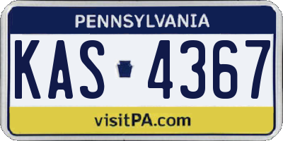 PA license plate KAS4367