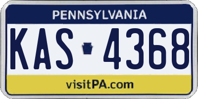 PA license plate KAS4368