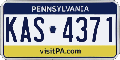 PA license plate KAS4371