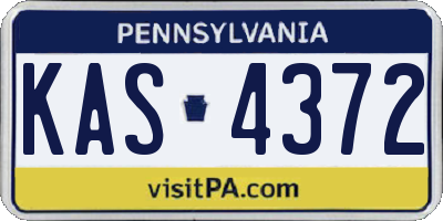 PA license plate KAS4372