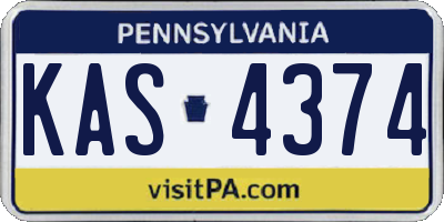 PA license plate KAS4374