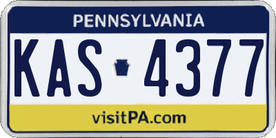 PA license plate KAS4377