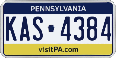 PA license plate KAS4384