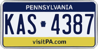 PA license plate KAS4387