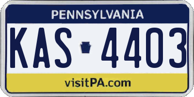 PA license plate KAS4403