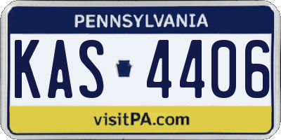 PA license plate KAS4406