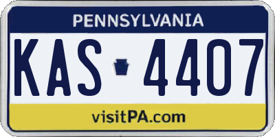 PA license plate KAS4407