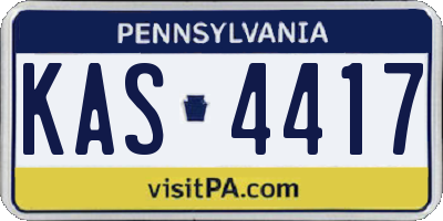 PA license plate KAS4417