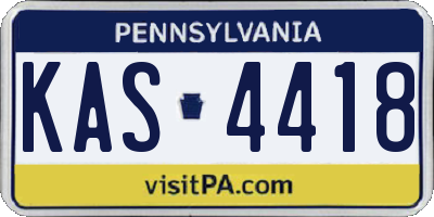 PA license plate KAS4418