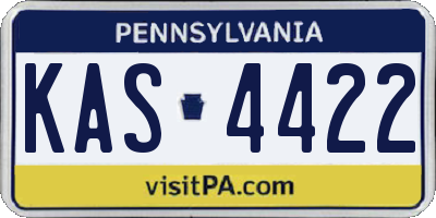PA license plate KAS4422