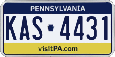 PA license plate KAS4431