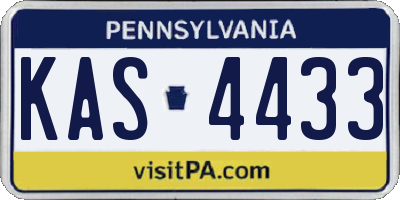 PA license plate KAS4433