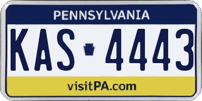 PA license plate KAS4443