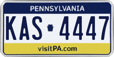 PA license plate KAS4447
