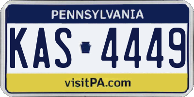 PA license plate KAS4449