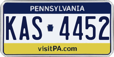 PA license plate KAS4452