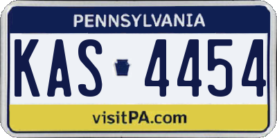 PA license plate KAS4454