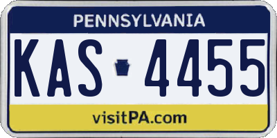 PA license plate KAS4455