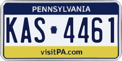 PA license plate KAS4461