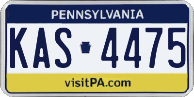 PA license plate KAS4475