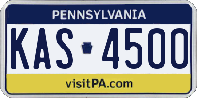 PA license plate KAS4500